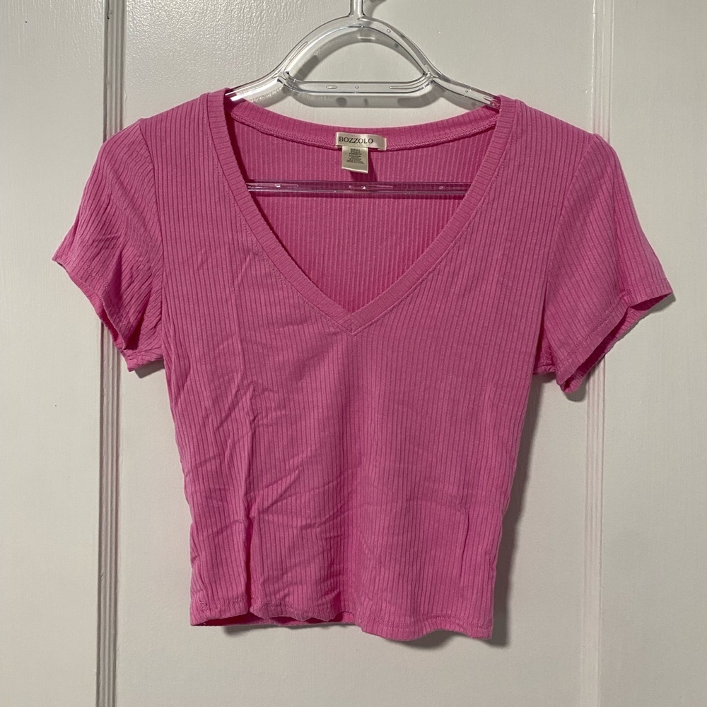 Cropped Pink T Shirt